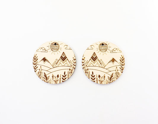 Mountain wood blanks, wood earring blanks