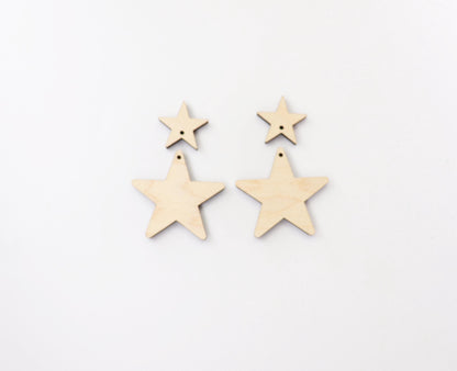 Star Earring blanks, wood blanks, DIY earrings