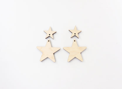 Star Earring blanks, wood blanks, DIY earrings