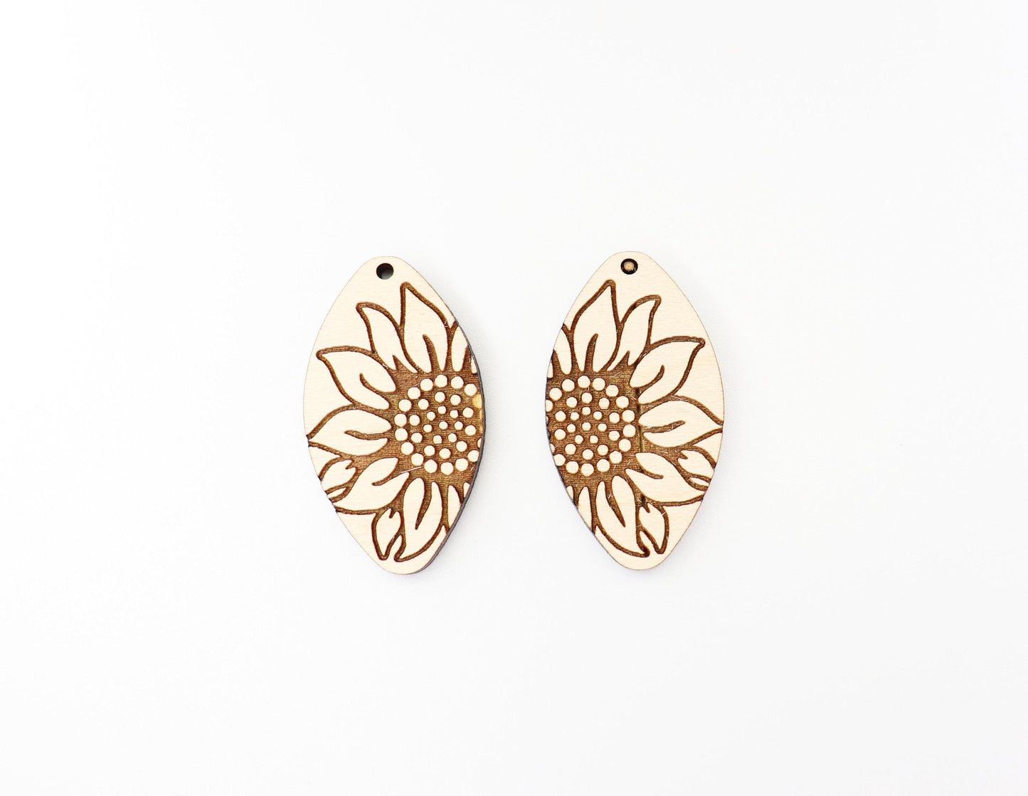 Sunflower blanks, laser cut earring blanks