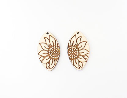 Sunflower blanks, laser cut earring blanks