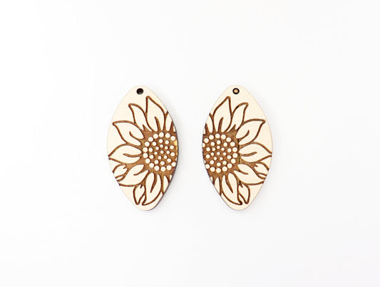 Sunflower blanks, laser cut earring blanks