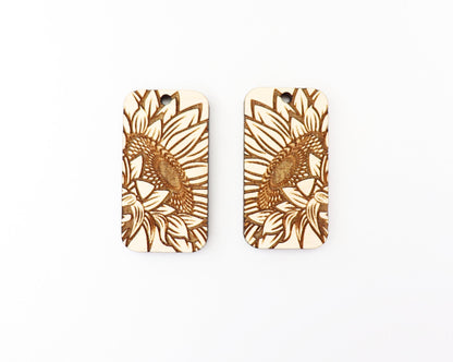 Sunflower blanks, earring blanks, wood cutouts