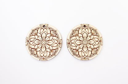 Mandala earrings, mandala earring blanks