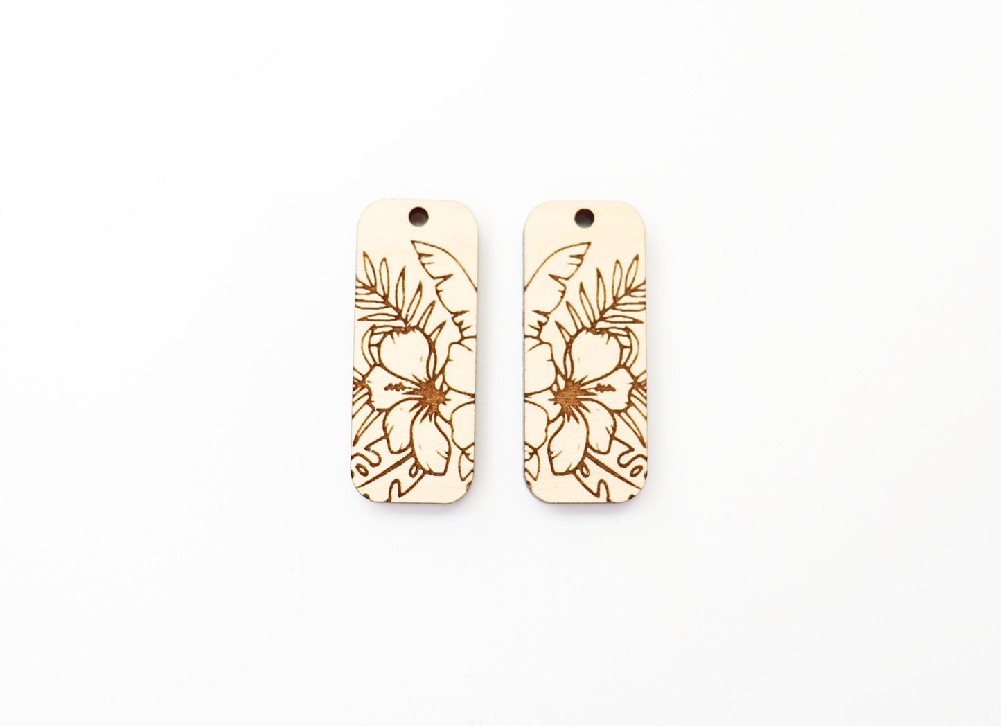 Floral wood earring blanks, earring findings,