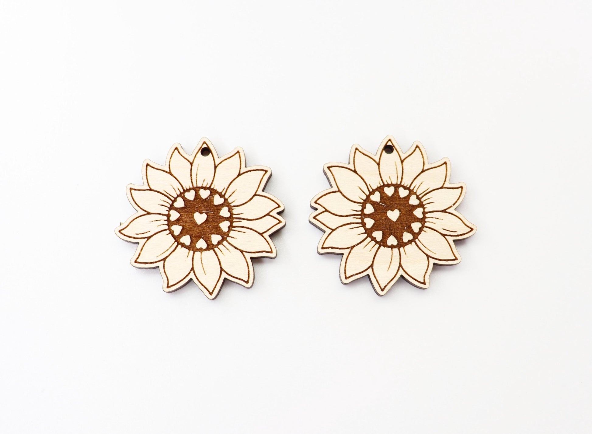 Sunflower blanks, earring blanks, wood cutouts