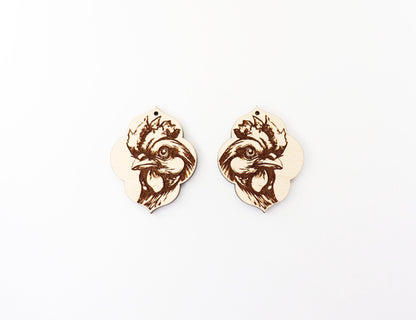 Rooster earring blanks, earring blanks