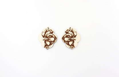 Rooster earring blanks, earring blanks