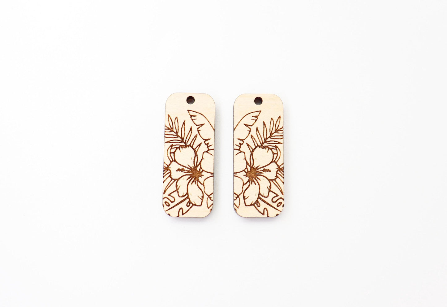 Floral wood earring blanks, earring findings,