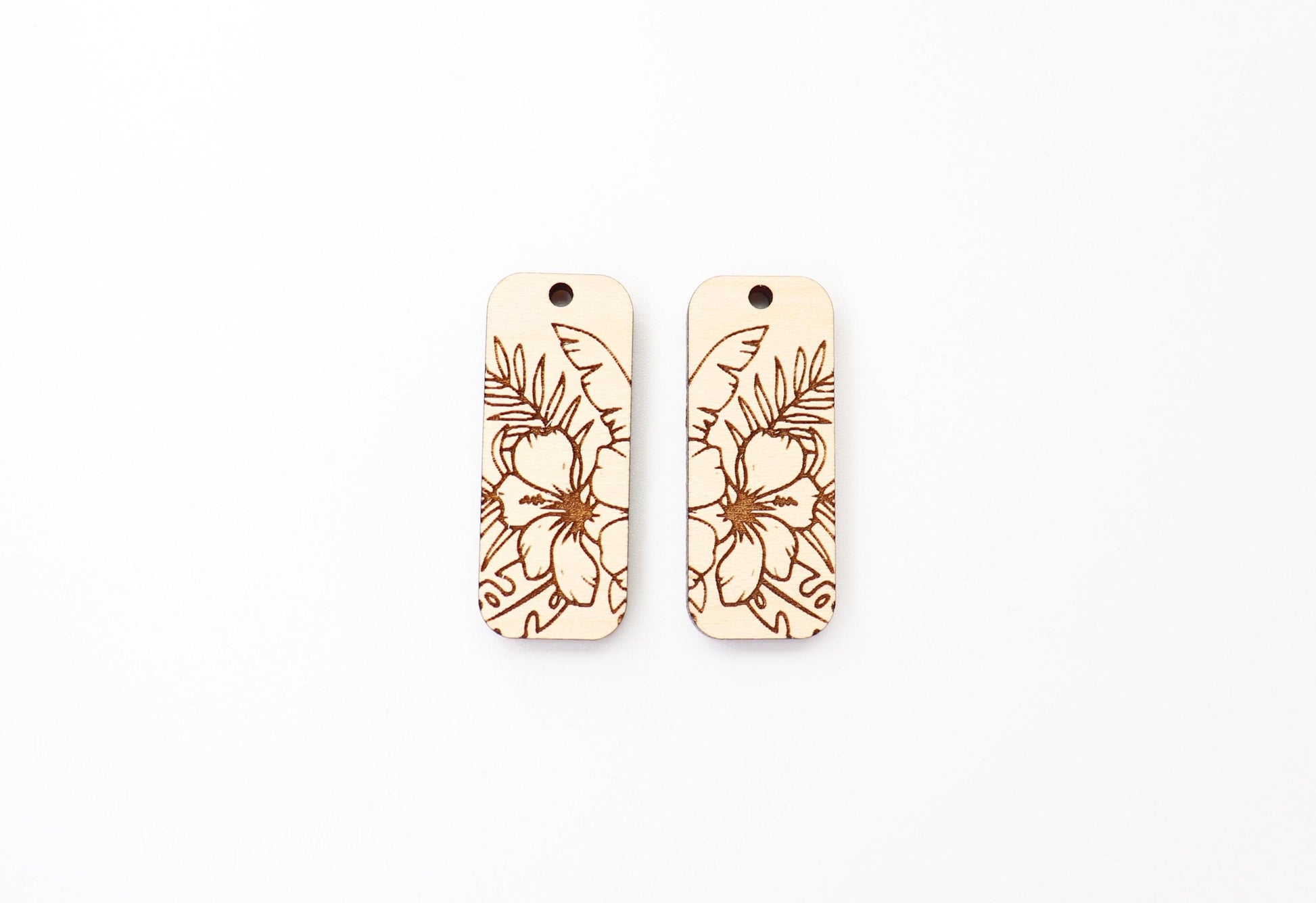 Floral wood earring blanks, earring findings,