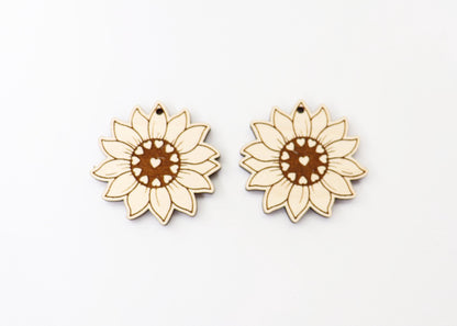 Sunflower blanks, earring blanks, wood cutouts