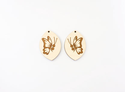 Semicolon butterfly wood blanks, earring blanks