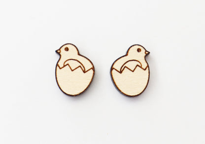 Chick Easter wood stud blanks, unfinished earrings