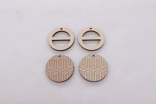 Round wood earring blanks, DIY earrings, earring blanks, sold per set