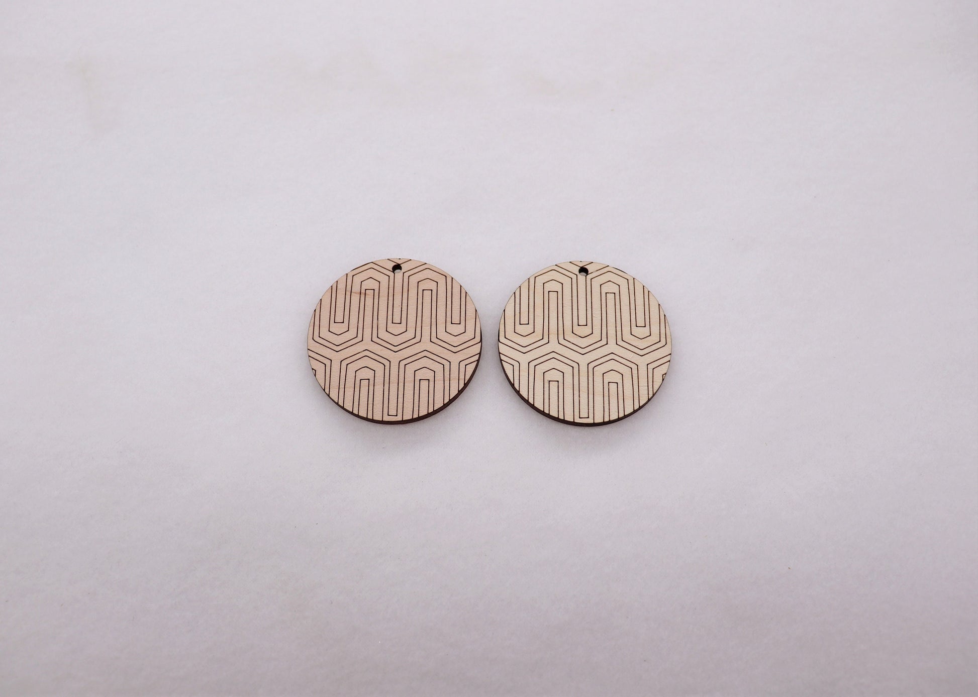 Round wood earring blanks, DIY earrings, earring blanks, sold per set