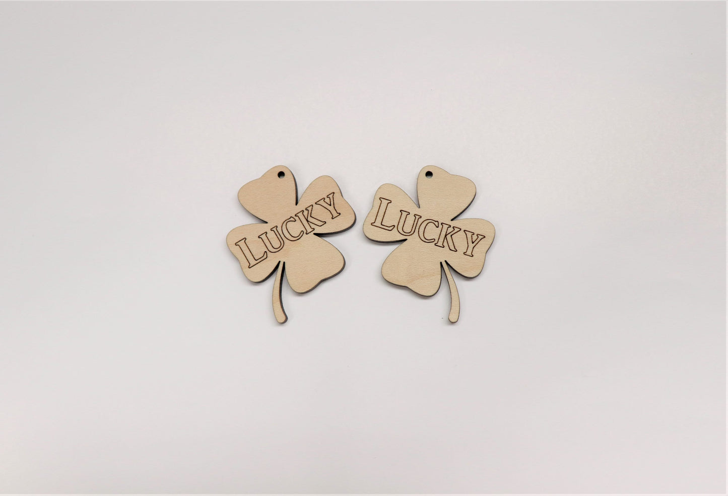 Four leaf clover  wood earring blanks, DIY earrings, earring blanks, sold per set