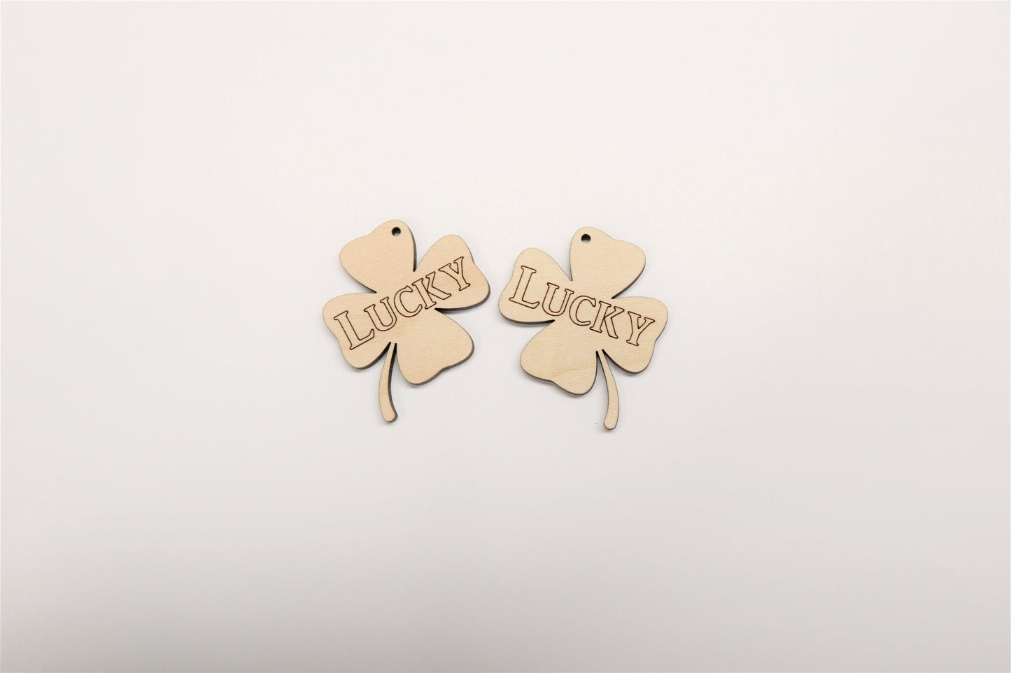 Four leaf clover  wood earring blanks, DIY earrings, earring blanks, sold per set