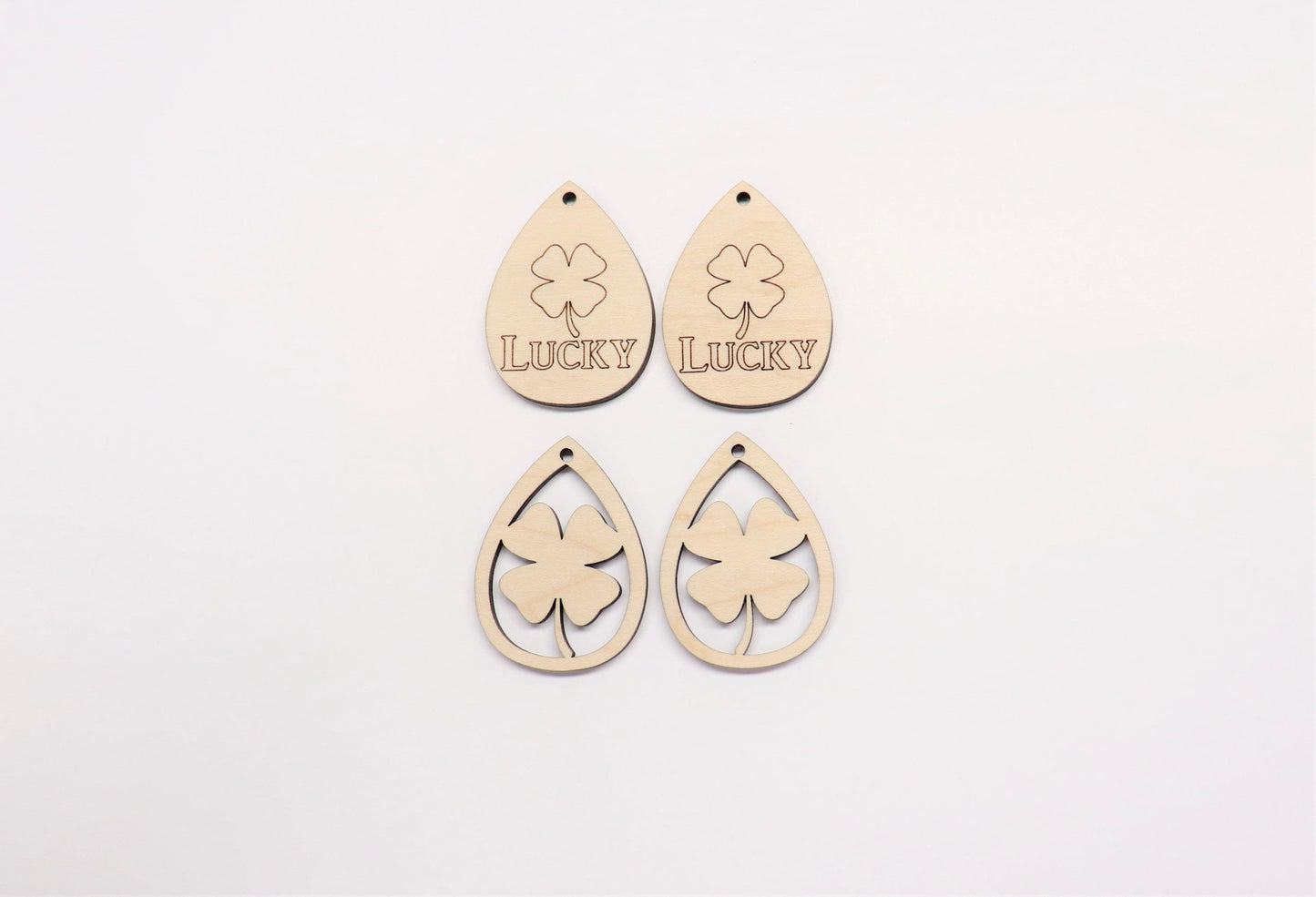 Teardrop wood earring blanks, DIY earrings, earring blanks, sold per set