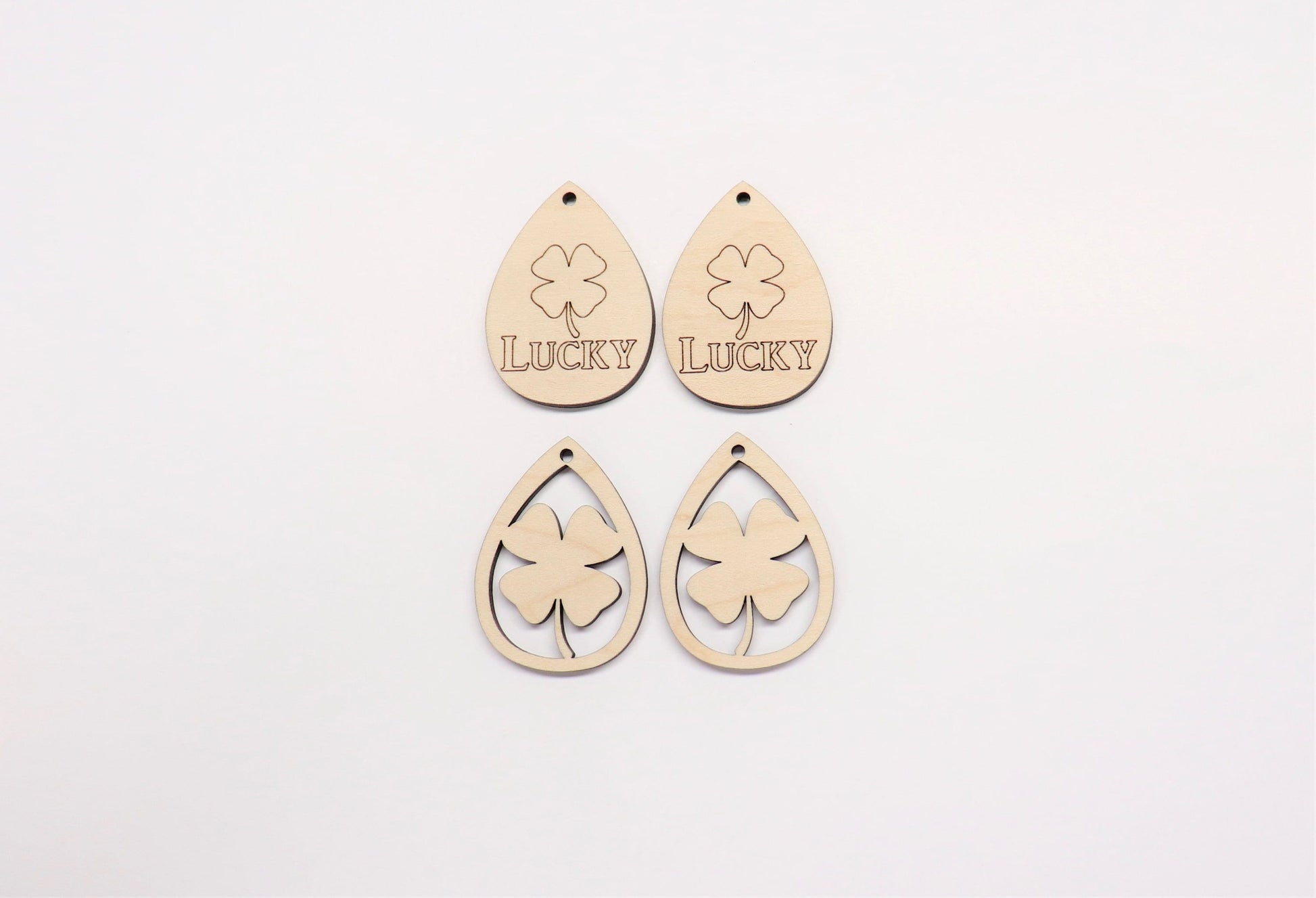 Teardrop wood earring blanks, DIY earrings, earring blanks, sold per set