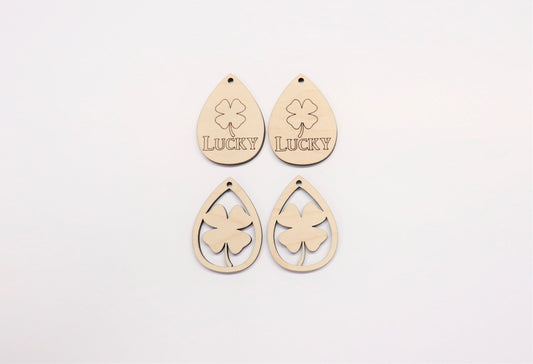 Teardrop wood earring blanks, DIY earrings, earring blanks, sold per set