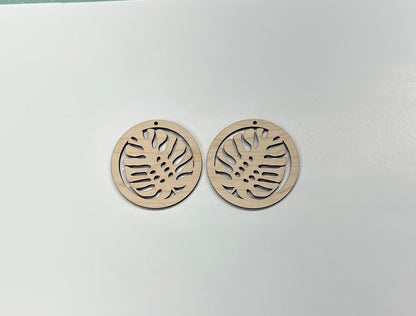 Round wood earring blanks, DIY earrings, earring blanks, sold per set