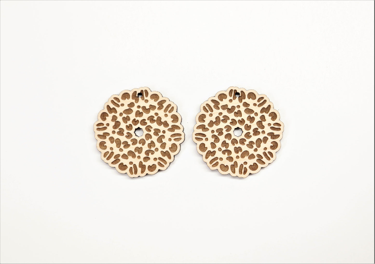 Round wood earring blanks, DIY earrings, earring blanks, sold per set