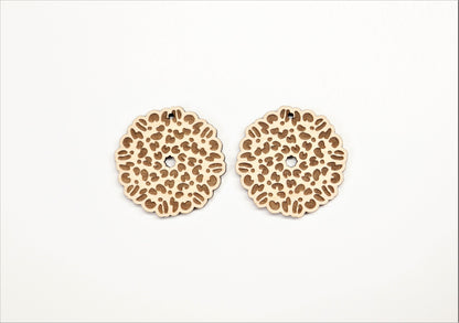 Round wood earring blanks, DIY earrings, earring blanks, sold per set