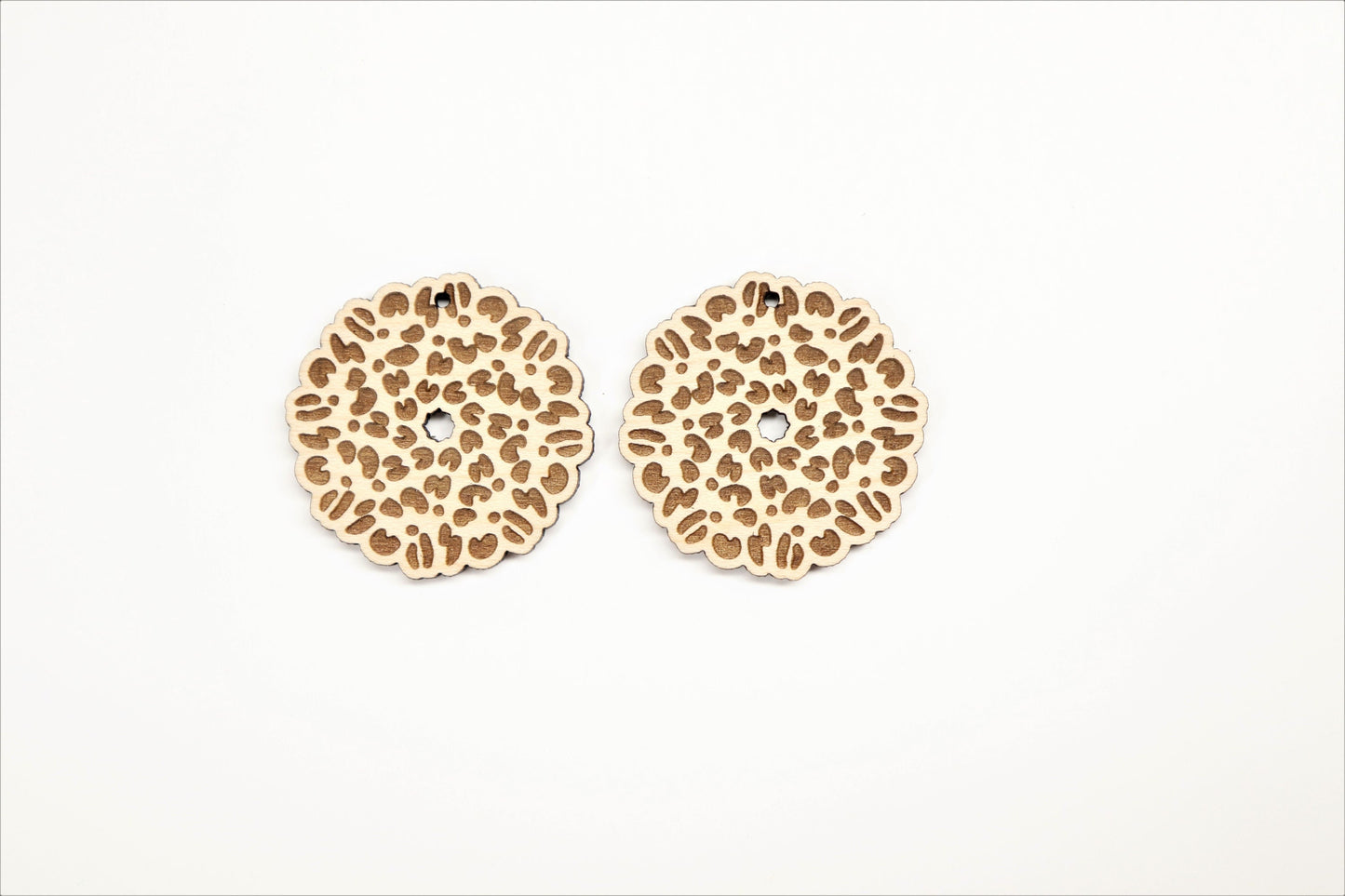 Round wood earring blanks, DIY earrings, earring blanks, sold per set