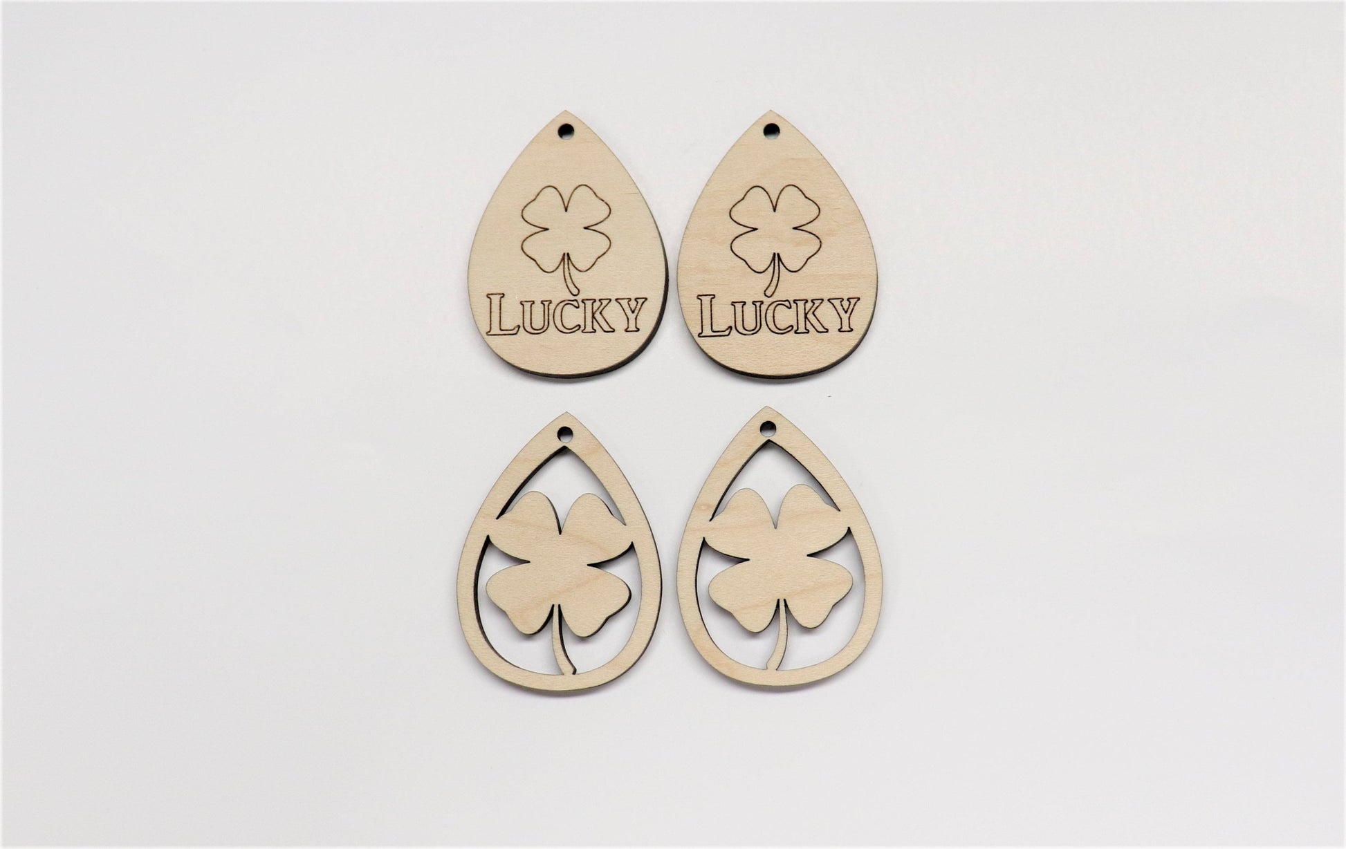 Teardrop wood earring blanks, DIY earrings, earring blanks, sold per set