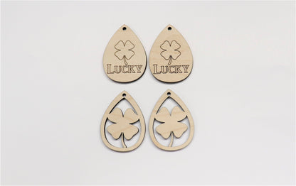 Teardrop wood earring blanks, DIY earrings, earring blanks, sold per set