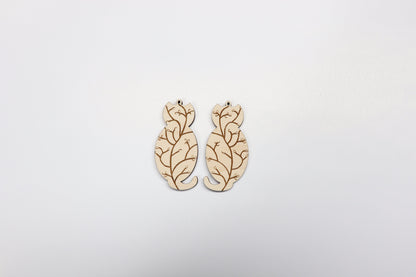 Laser cut earring blanks, DIY earrings, earring blanks, cat earrings, sold per set