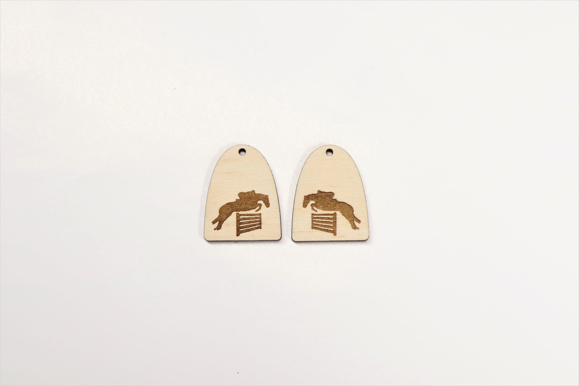 Horse wood earring blanks, DIY earrings, earring blanks, sold per set