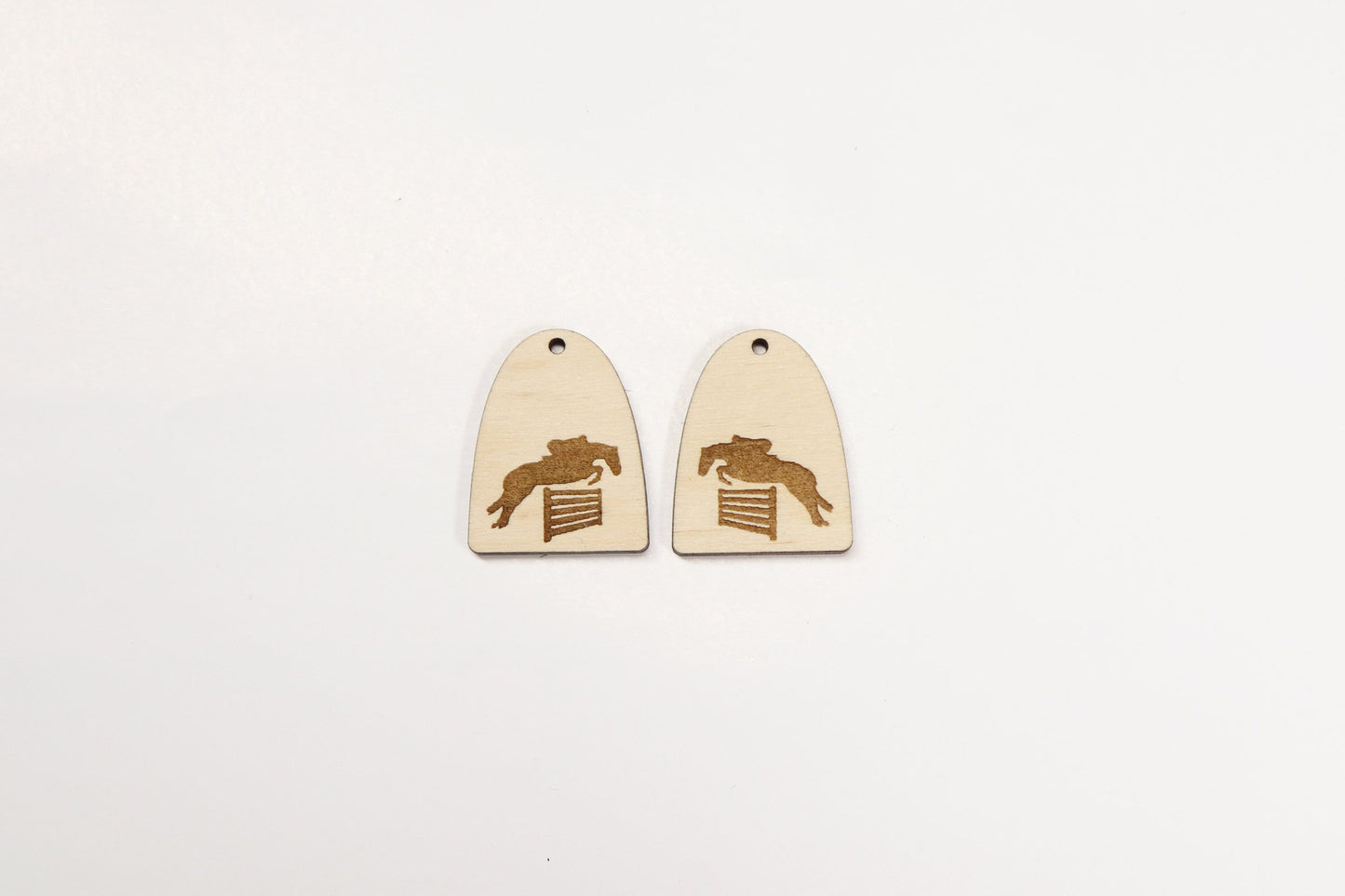 Horse wood earring blanks, DIY earrings, earring blanks, sold per set