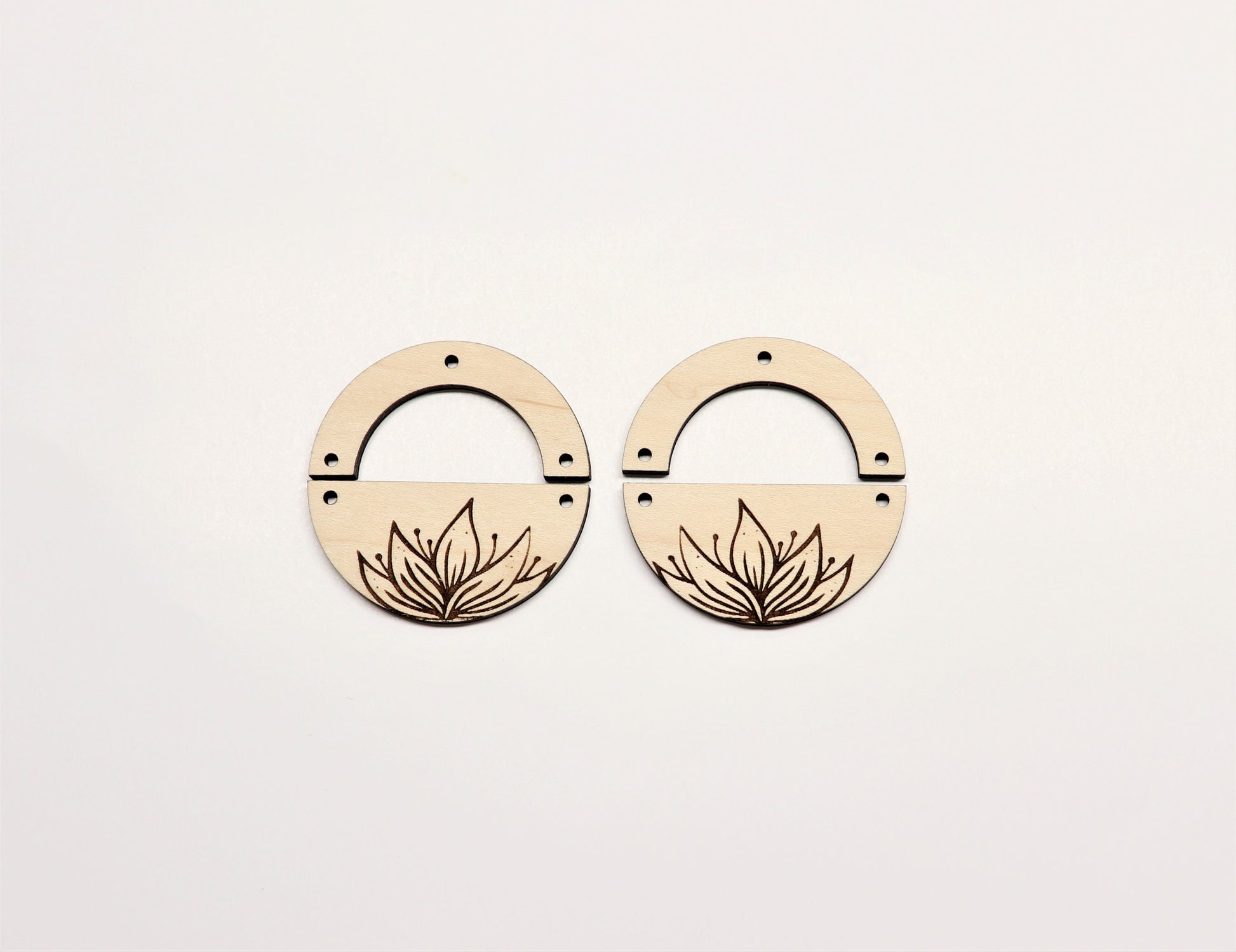 Round wood earring blanks, DIY earrings, earring blanks, sold per set