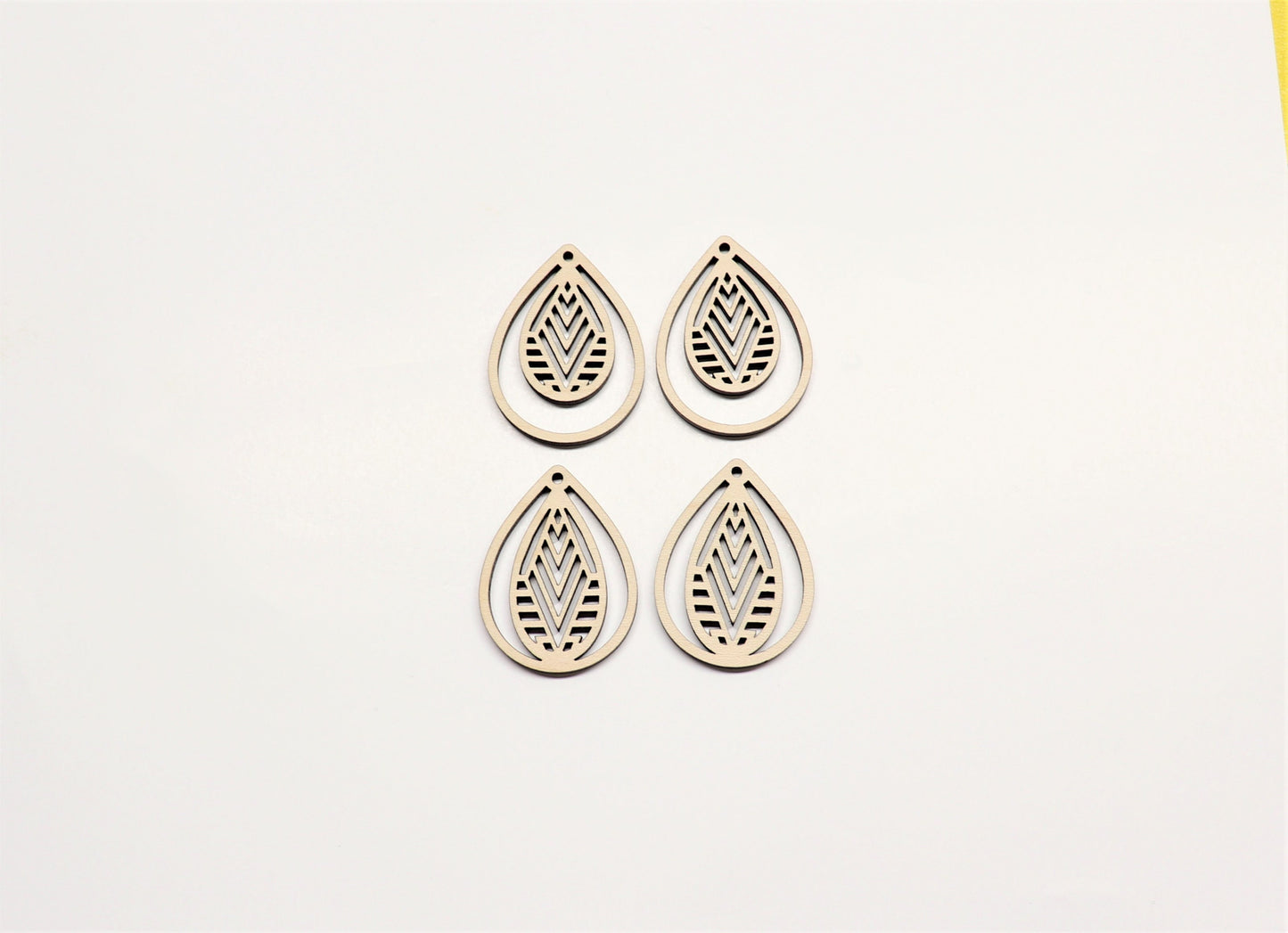 Teardrop wood earring blanks, DIY earrings, earring blanks, sold per set