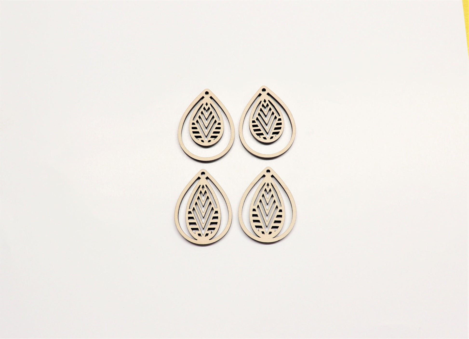 Teardrop wood earring blanks, DIY earrings, earring blanks, sold per set