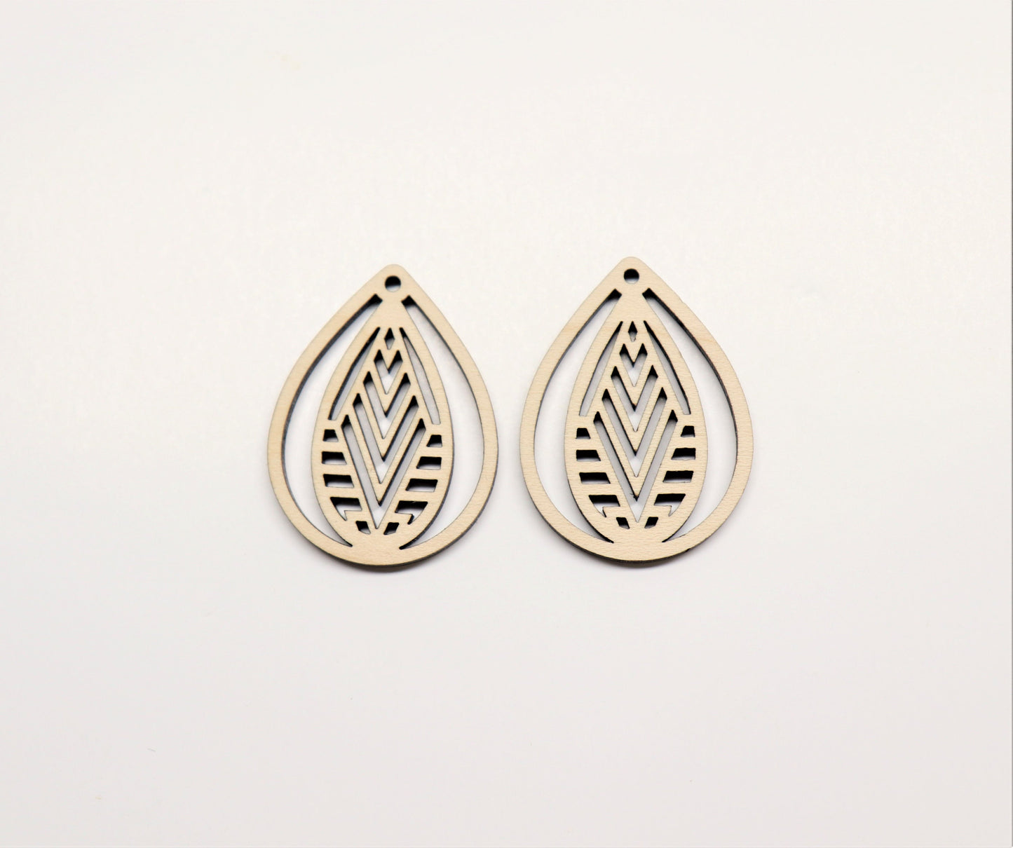 Teardrop wood earring blanks, DIY earrings, earring blanks, sold per set