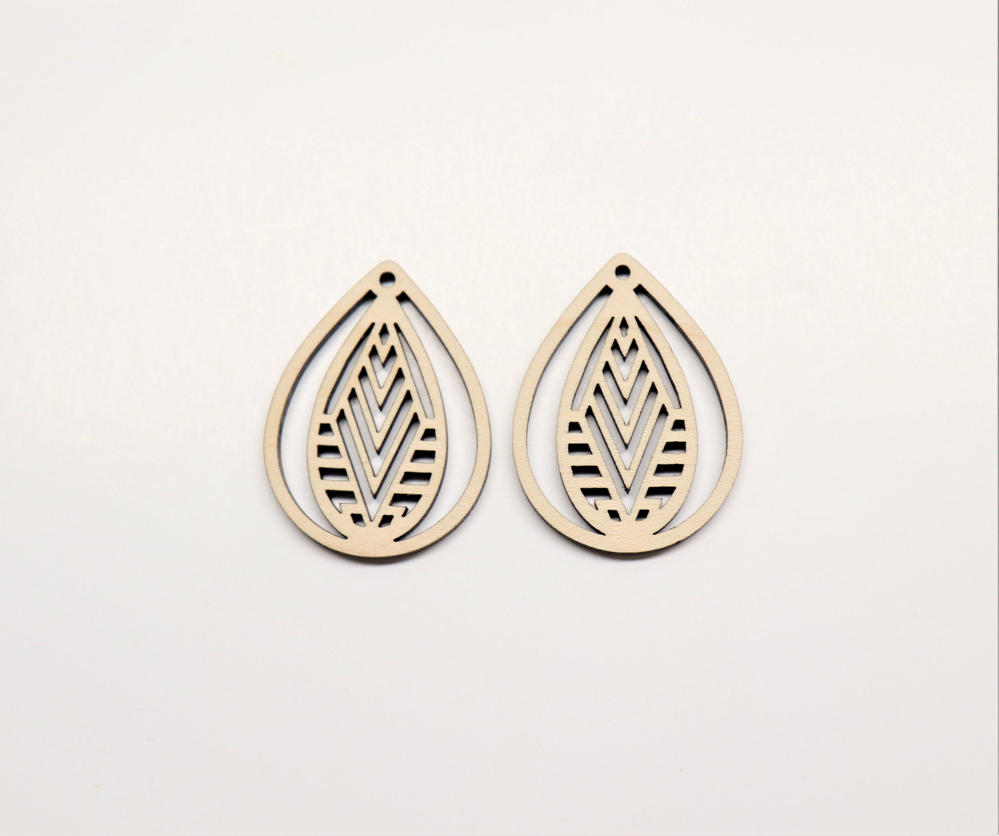 Teardrop wood earring blanks, DIY earrings, earring blanks, sold per set