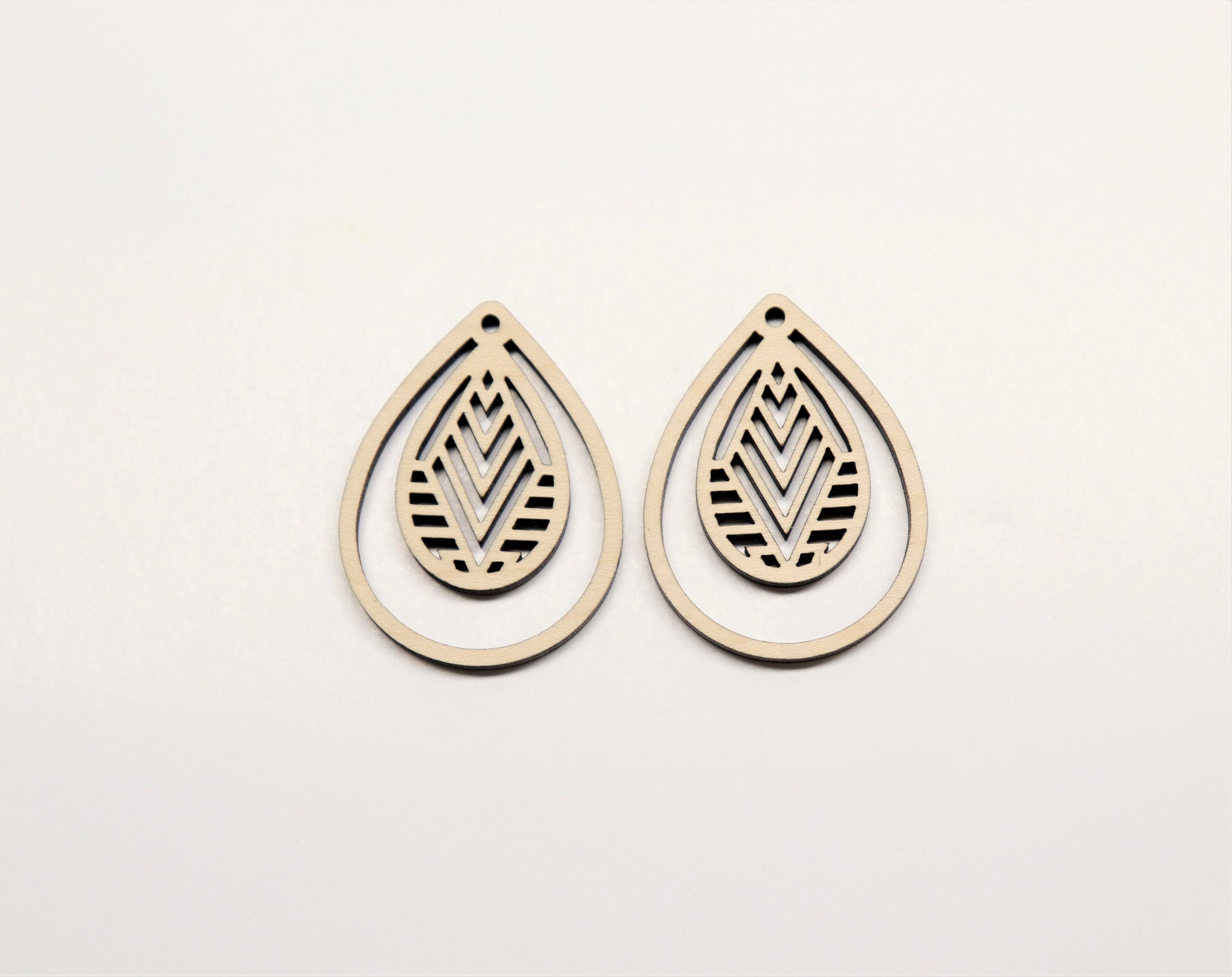 Teardrop wood earring blanks, DIY earrings, earring blanks, sold per set