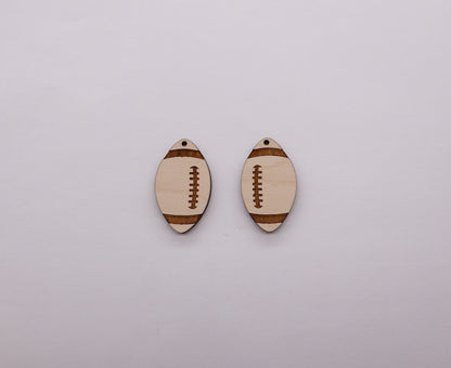 Football wood earring blanks, wood cutouts, earring blanks