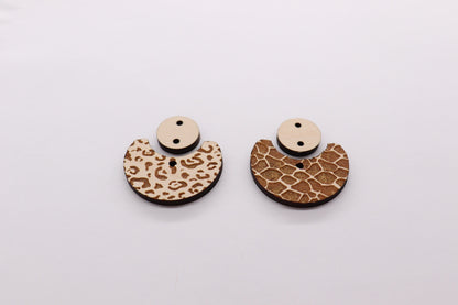 2 piece earring blanks, wood blanks, earring blanks