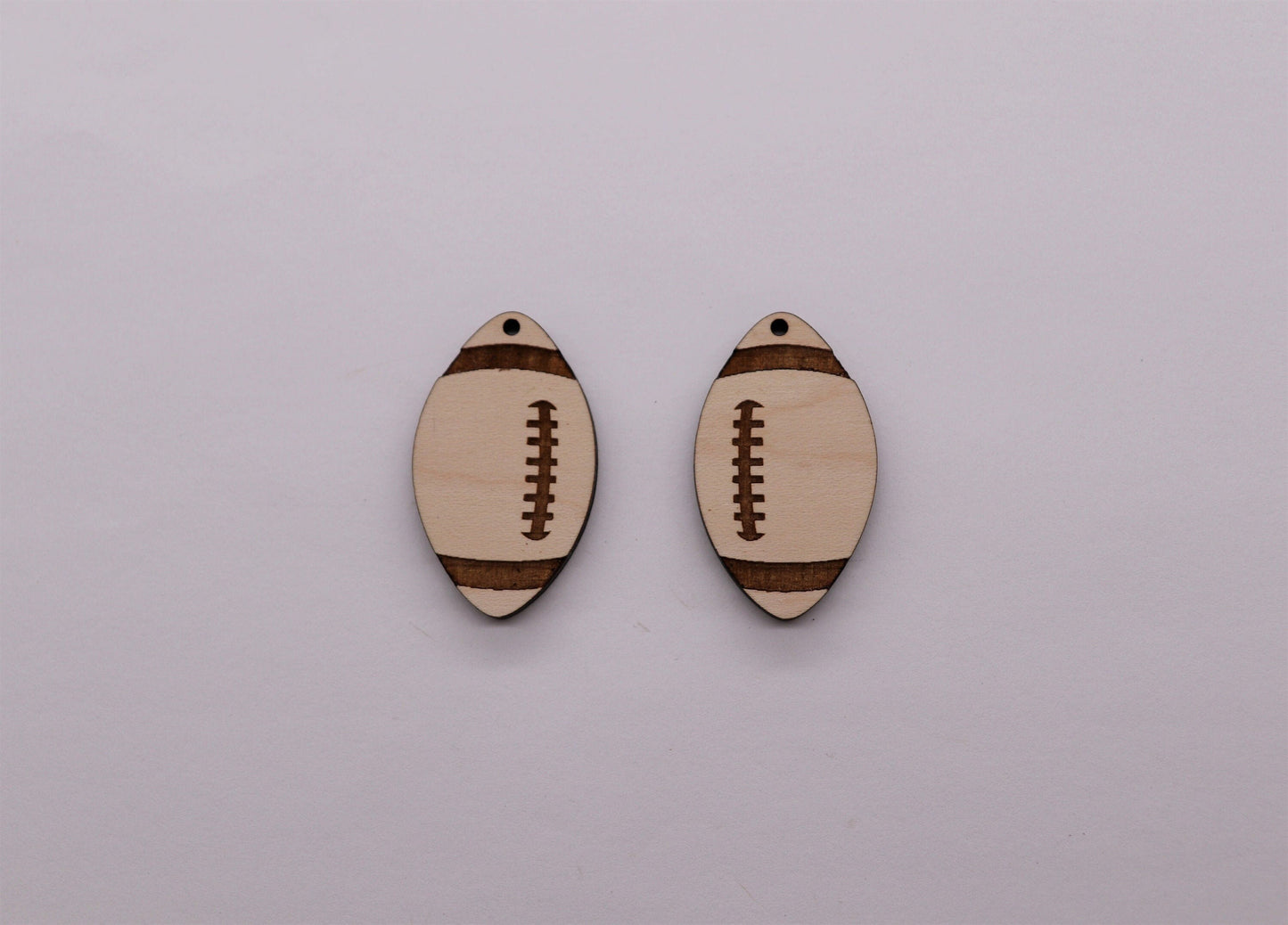 Football wood earring blanks, wood cutouts, earring blanks