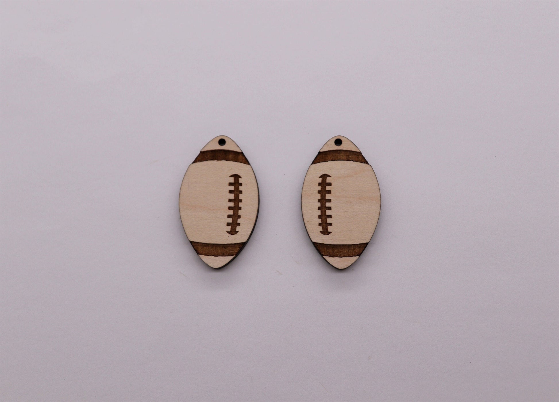 Football wood earring blanks, wood cutouts, earring blanks