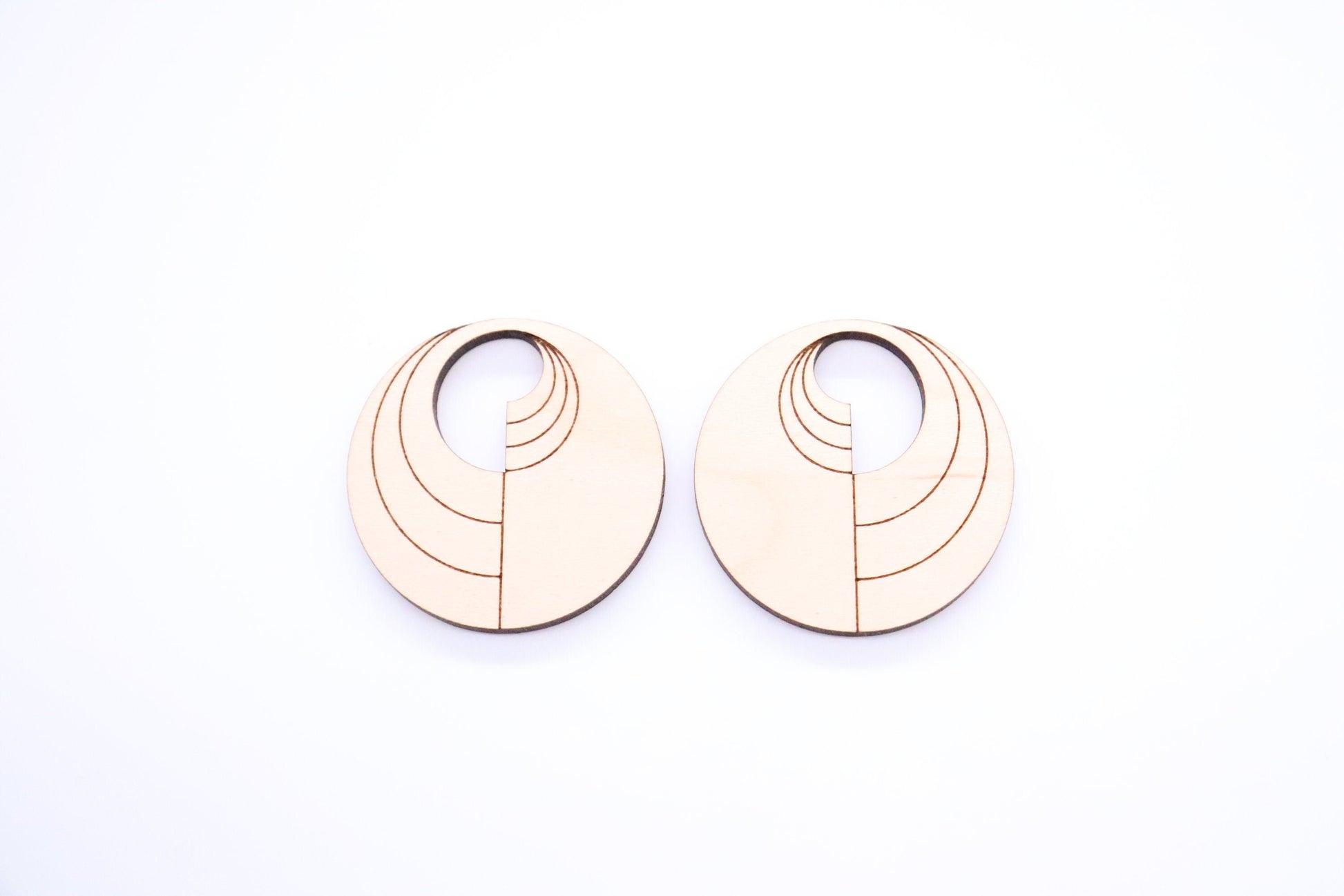 Round wood earring blanks, wood blanks, wood earrings