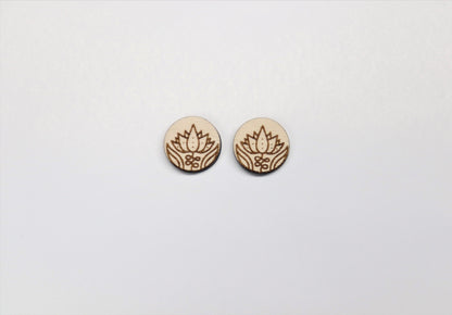 Lotus stud blanks, earring blanks, wood blanks