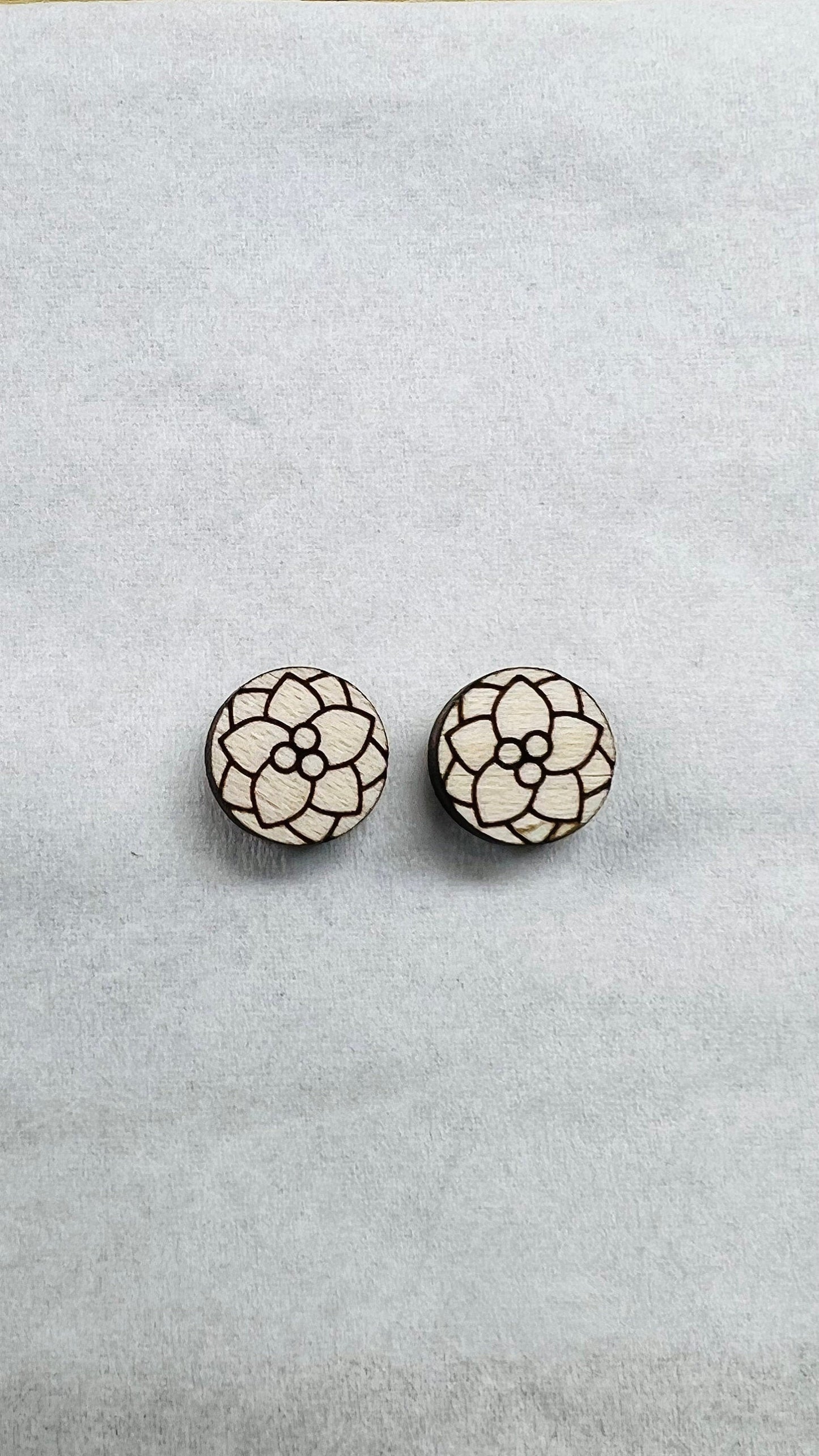 Floral stud blanks, earring blanks, wood studs