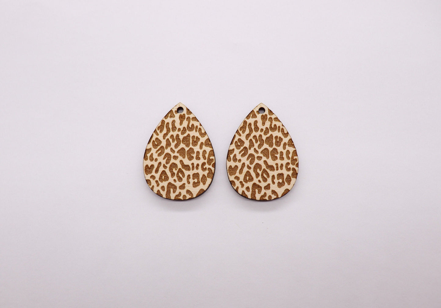 Cheetah print Teardrop wood earring blanks