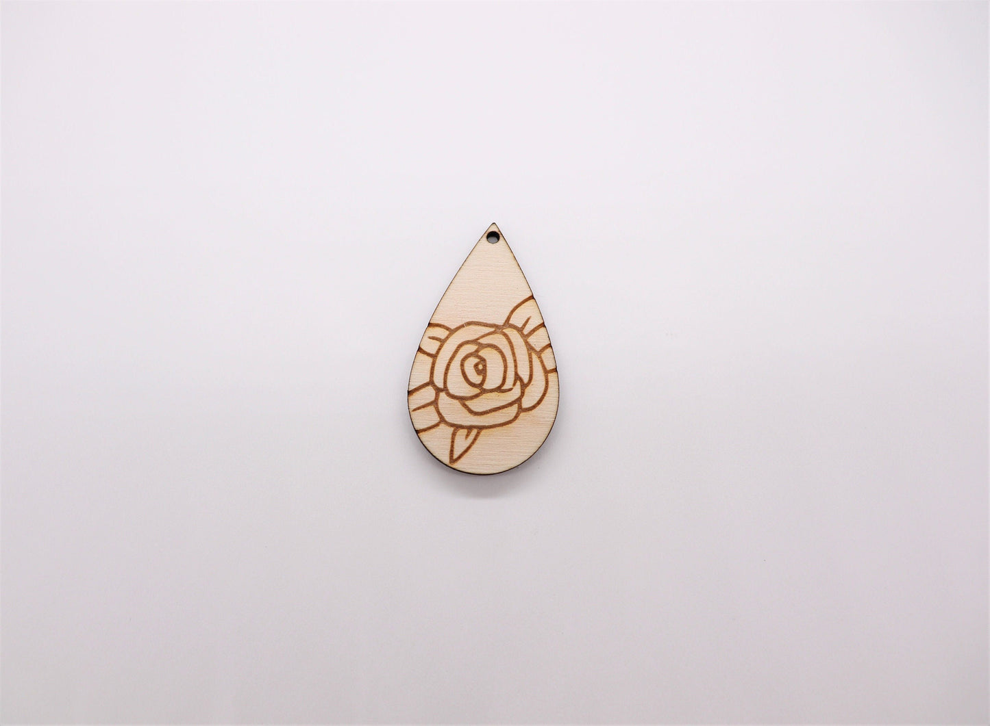 Flower Teardrops, wood earring blanks, wood cutouts