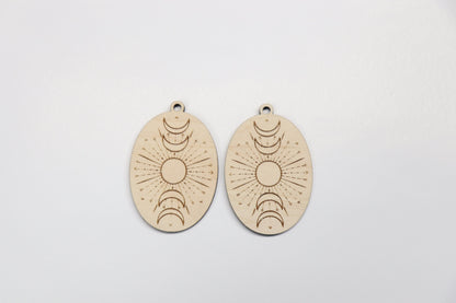 Oval wood earring blanks