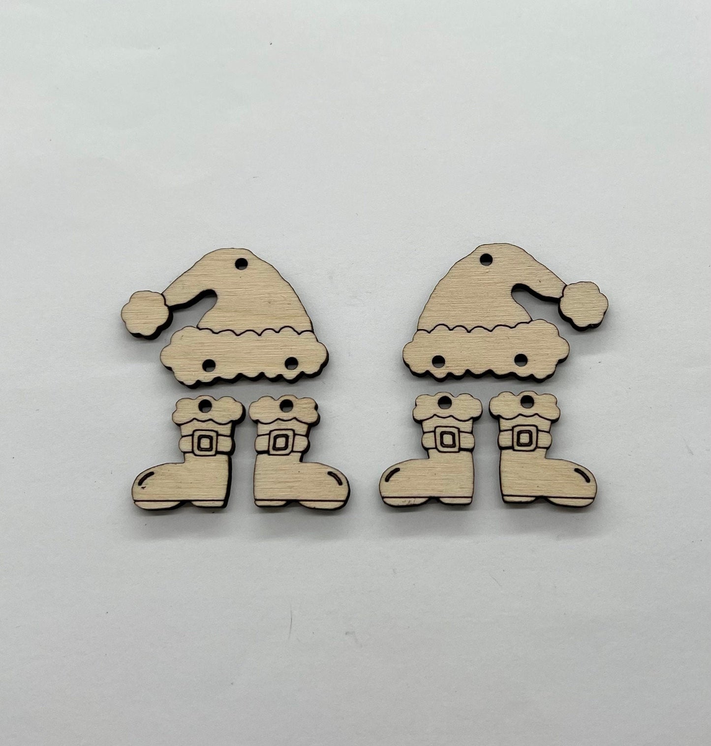 Santa wood earring blanks, earring supplies, wood shapes